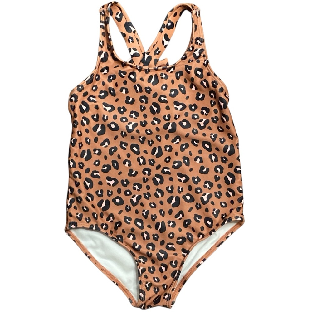 Carter's brown and pink leopard print swimsuit size 2T